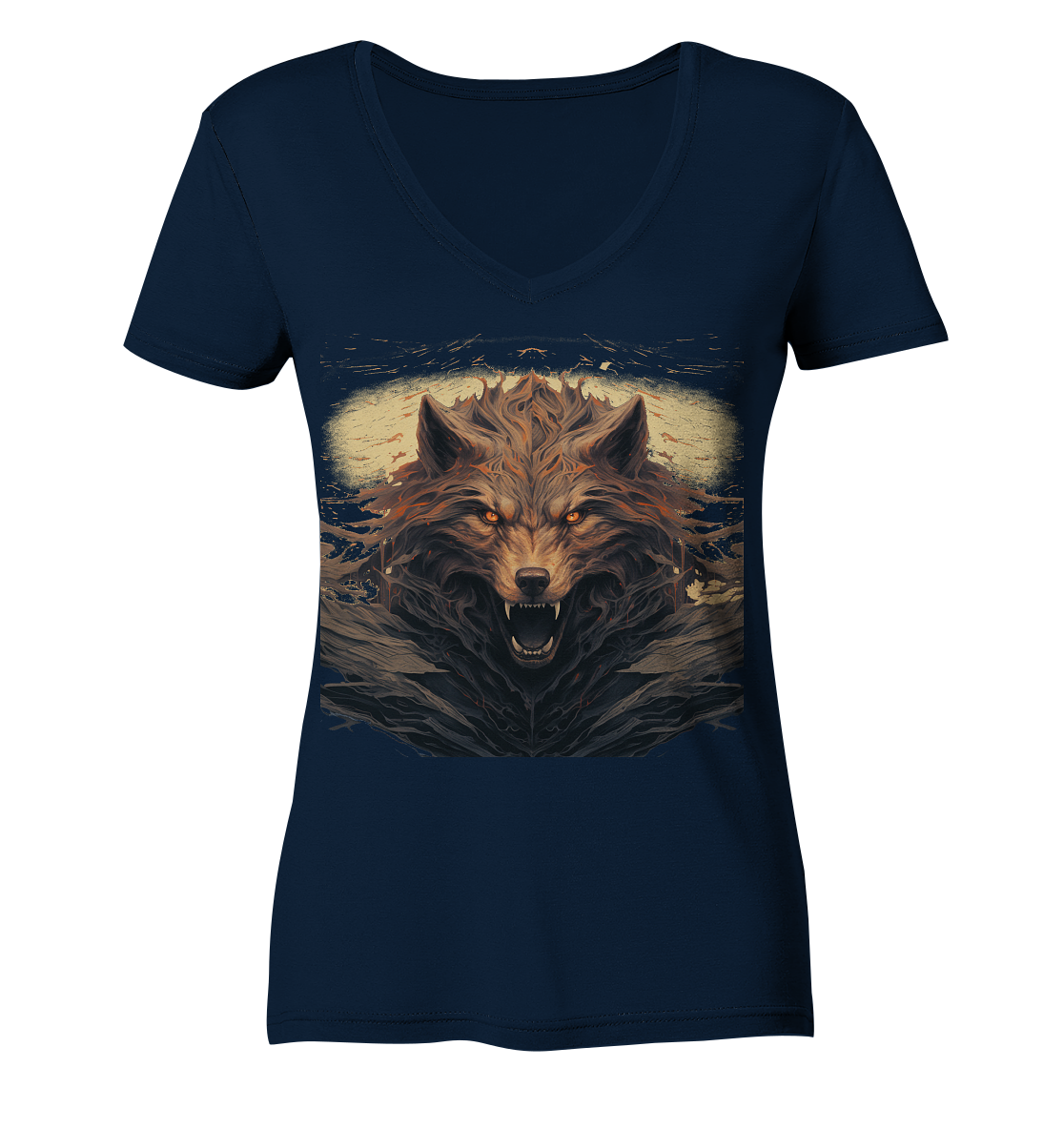 Fenrir Head - Ladies V-Neck Shirt