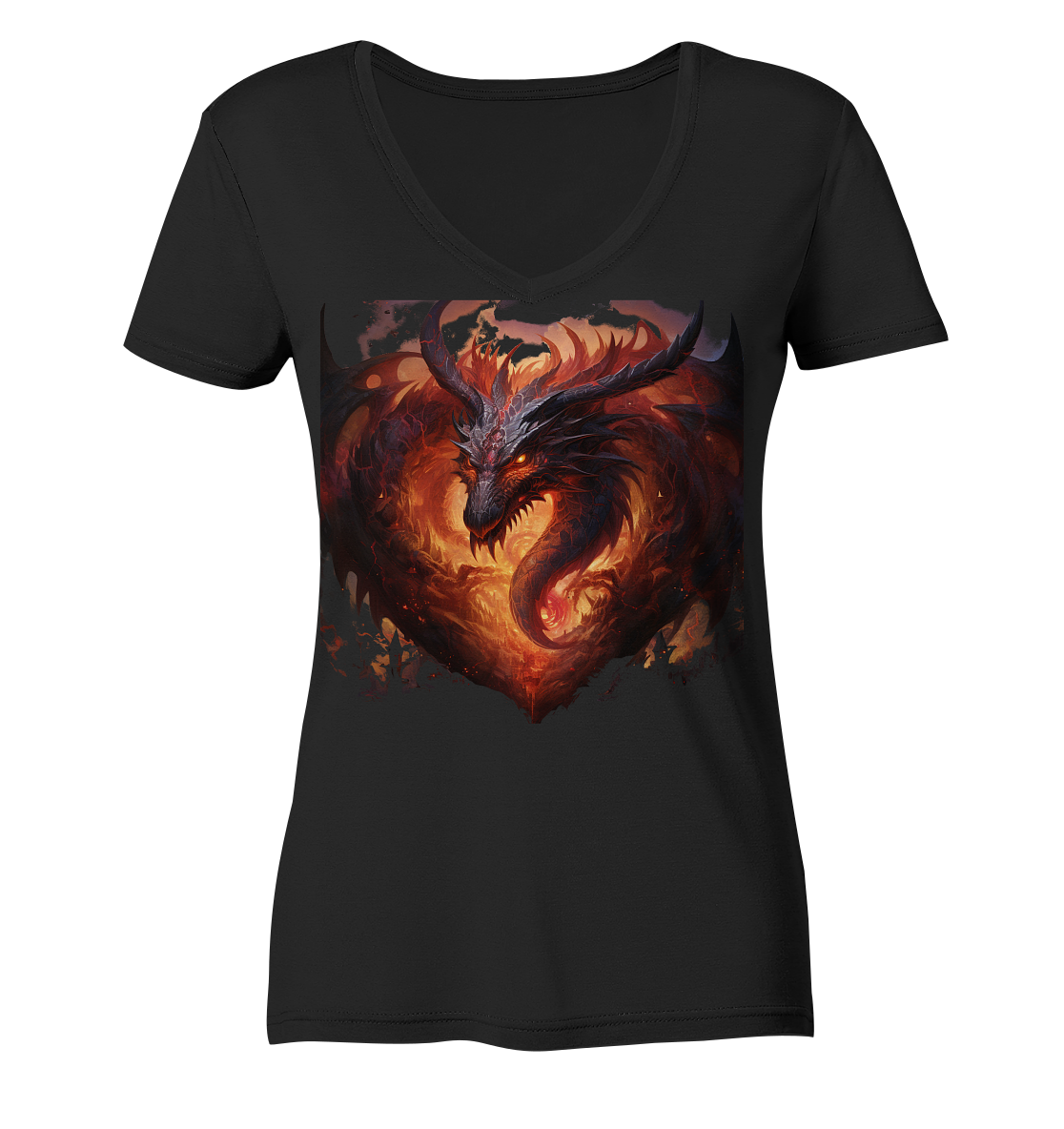 Dragon Heart - Ladies V-Neck Shirt