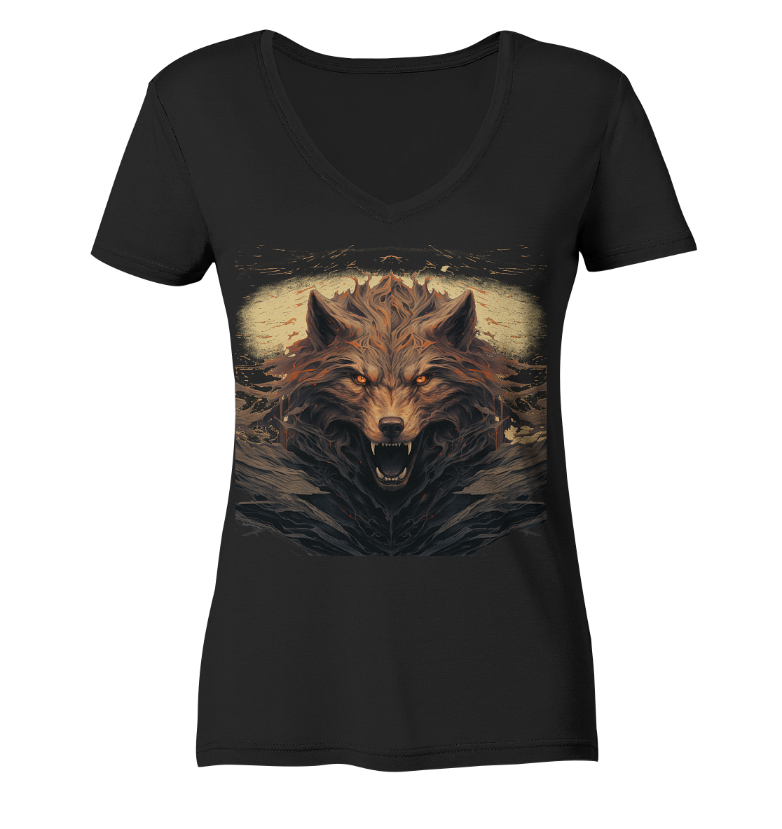 Fenrir Head - Ladies V-Neck Shirt