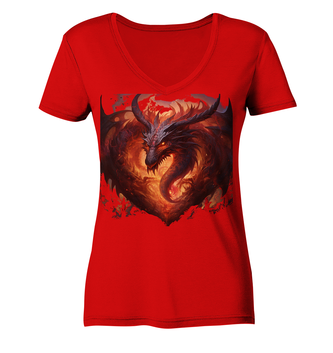 Dragon Heart - Ladies V-Neck Shirt