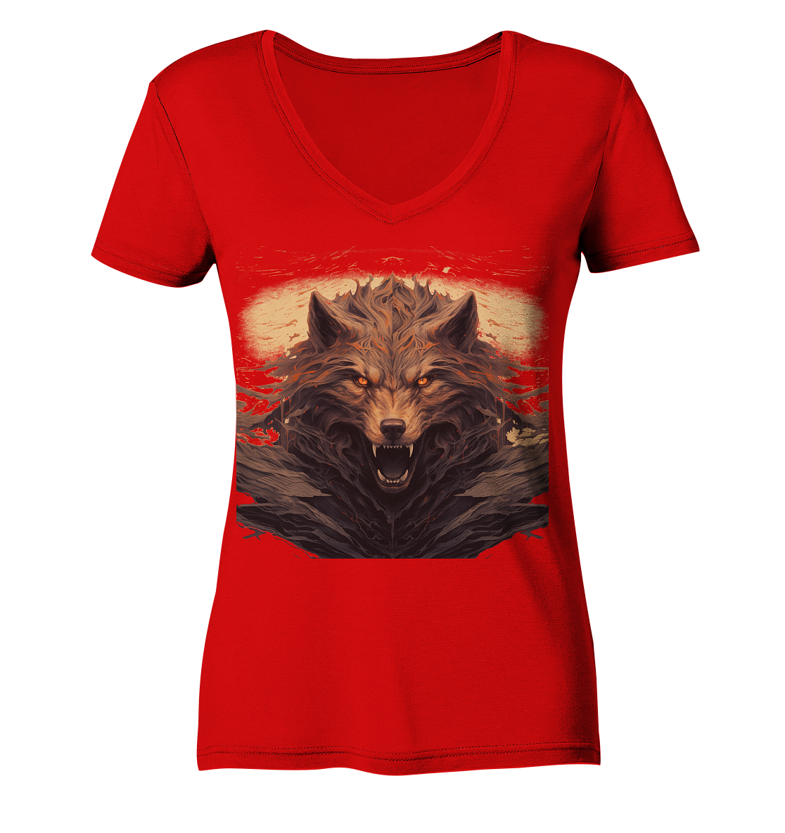 Fenrir Head - Ladies V-Neck Shirt
