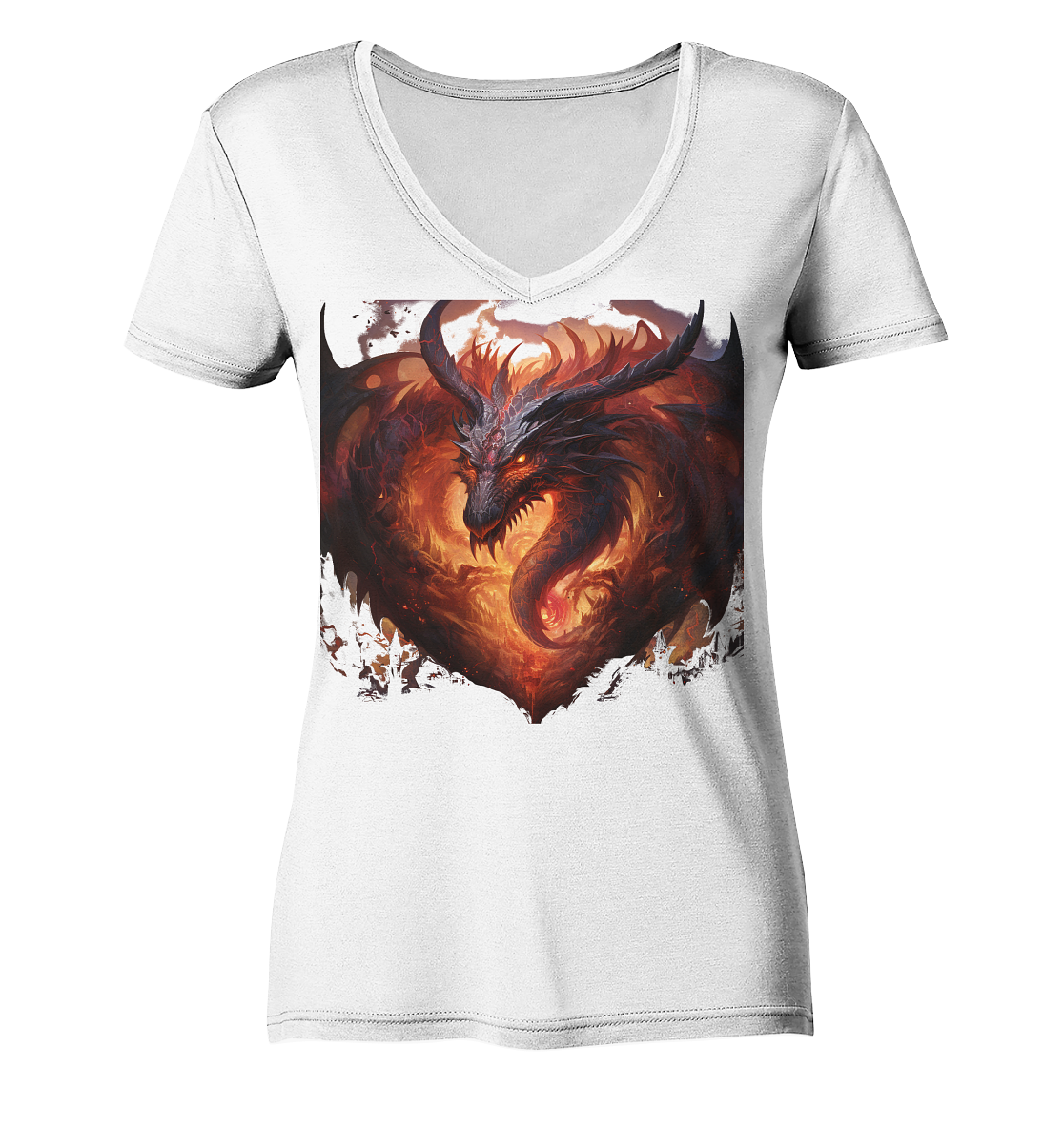 Dragon Heart - Ladies V-Neck Shirt
