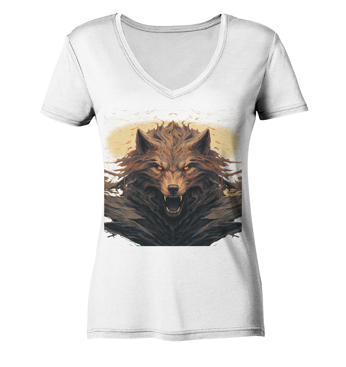 Fenrir Head - Ladies V-Neck Shirt