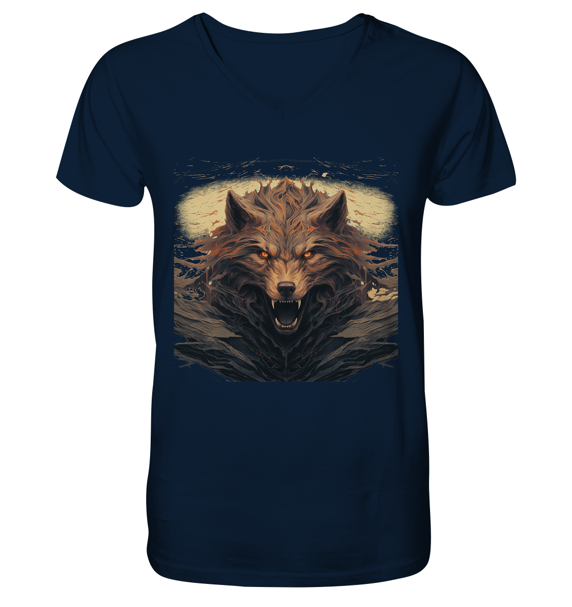 Fenrir Head - V-Neck Shirt