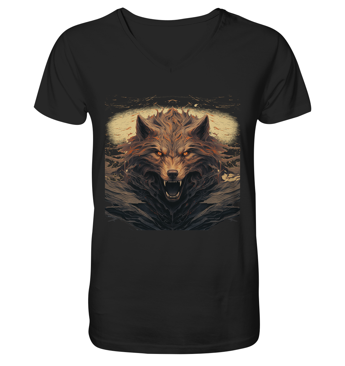 Fenrir Head - V-Neck Shirt