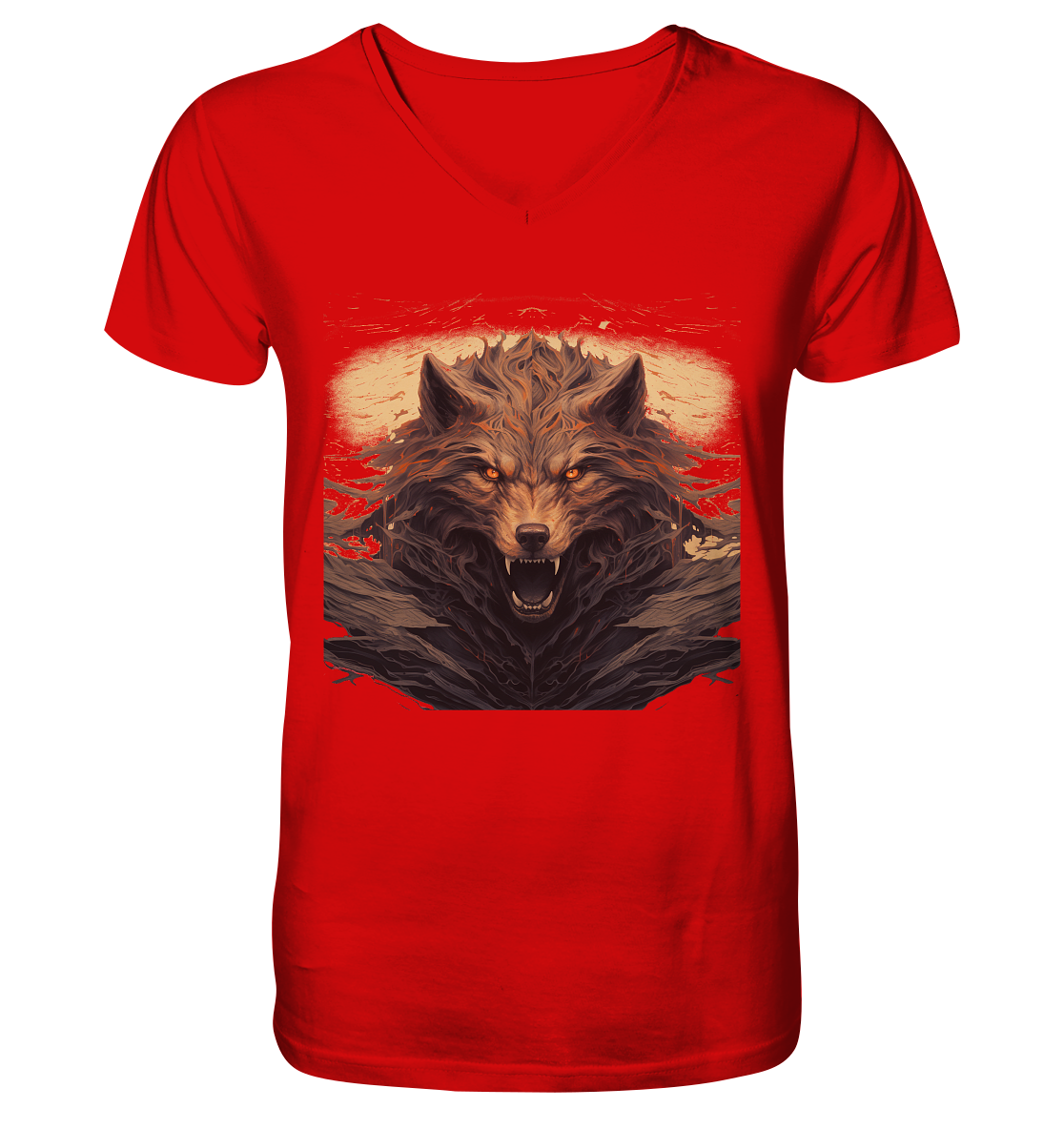 Fenrir Head - V-Neck Shirt