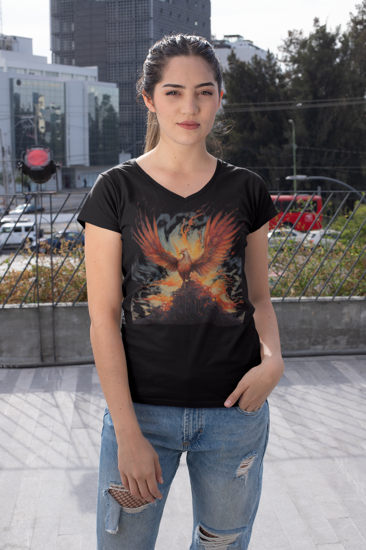 Phönix Wings - Ladies V-Neck Shirt